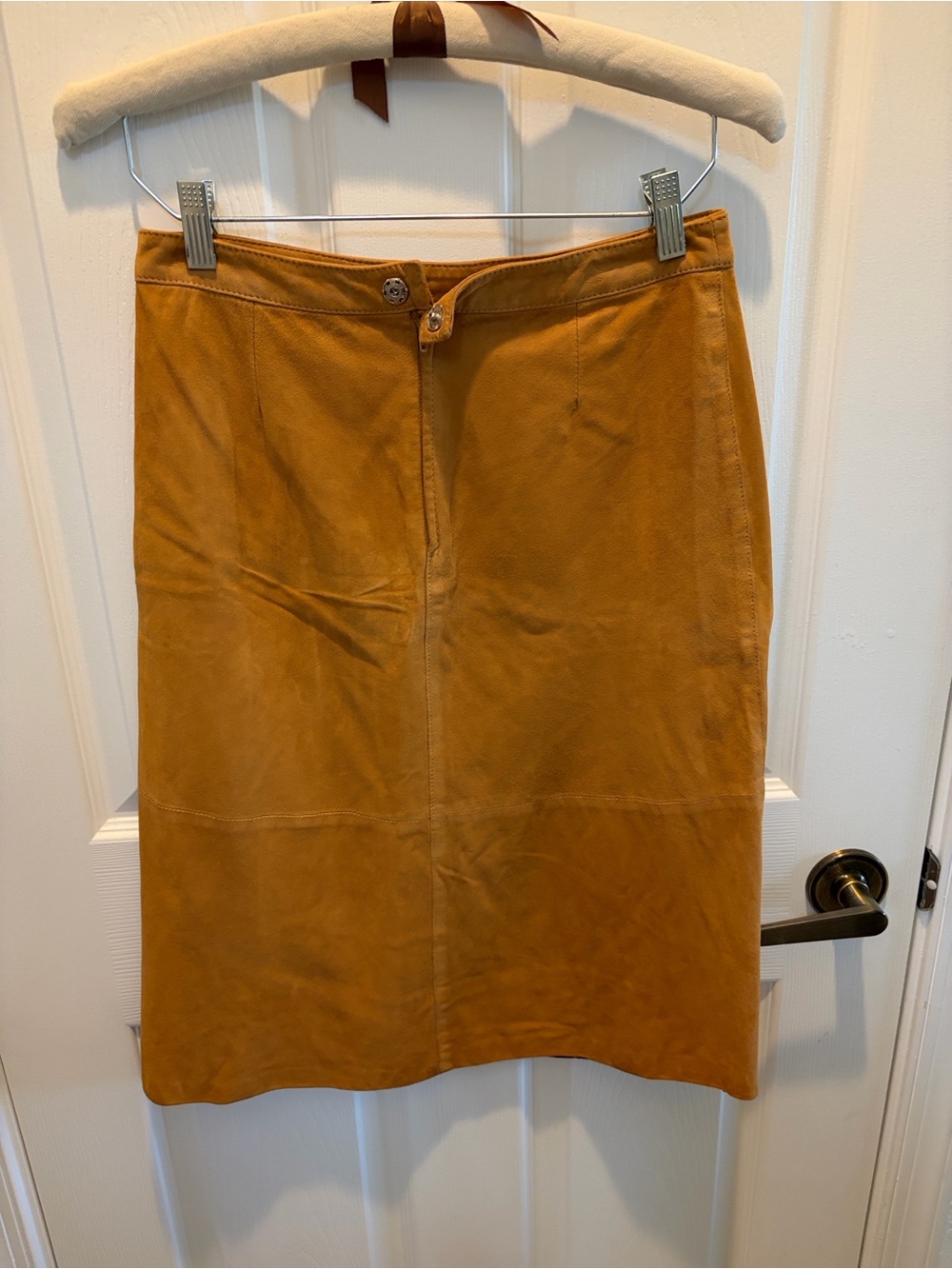 Dolce & Gabbana Mustard Suede Pencil Skirt